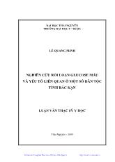 Luận văn Nghiên cứu rối loạn glucose máu và yếu tố liên quan ở một số dân tộc tỉnh Bắc Kạn