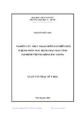 Luận văn Nghiên cứu thực trạng rối loạn điện giải ở bệnh nhân mắc bệnh thận mạn tính tại bệnh viện đa khoa Bắc Giang