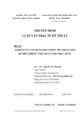 Luận văn Nghiên cứu ứng dụng điều khiển mờ thích nghi để điều khiển cánh gió tuabin trục đứng
