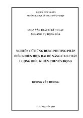 Luận văn Nghiên cứu ứng dụng phương pháp điều khiển hiện đại để nâng cao chất lượng điều khiển chuyển động