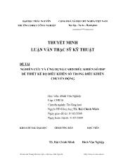 Luận văn Nghiên cứu và ứng dụng card điều khiển số dsp để thiết kế bộ điều khiển số trong điều khiển chuyển động