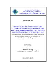 Luận văn Phương pháp đánh giá nhanh sinh khối và ảnh hưởng của độ sâu ngập lên sinh khối rừng tràm (melaleuca cajuputi) trên đất than bùn và đất phèn khu vực U Minh Hạ tỉnh Cà Mau