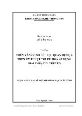 Luận văn Thủy vân cơ sở dữ liệu quan hệ dựa trên kỹ thuật tối ưu hoá áp dụng giải thuật di truyền