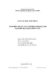 Luận văn Tuổi bền tối ưu của vòi phun trong làm sạch bề mặt bằng phun cát