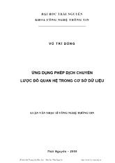 Luận văn Ứng dụng phép dịch chuyển lược đồ quan hệ trong cơ sở dữ liệu
