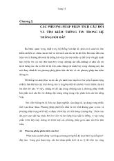 Các phương pháp phân tích câu hỏi và tìm kiếm thông tin trong hệ thống hỏi đáp