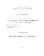 Luận văn Học xếp hạng trong tính hạng đối tượng và tạo nhãn cụm tài liệu