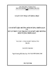 Luận văn Cơ sở dữ liệu hướng đối tượng thời gian và xử lý truy vấn trong cơ sở dữ liệu hướng đối tượng thời gian