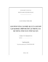 Luận văn Giải pháp nâng cao hiệu quả của giản đồ lập lịch dựa trên độ tin cậy trong các hệ thống tính toán tình nguyện