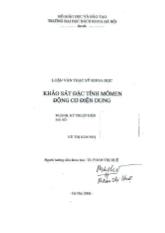 Luận văn Khảo sát đặc tính momen động cơ điện dung