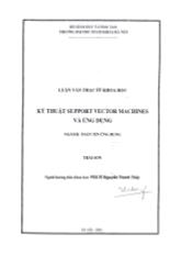 Luận văn Kỹ thuật supprt vector machines và ứng dụng