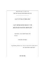 Luận văn Lập trình ràng buộc với bài toán người chơi gôn