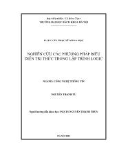 Luận văn Nghiên cứu các phương pháp biểu diễn tri thức trong lập trình logic
