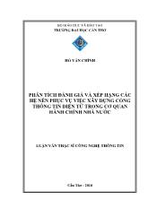 Luận văn Phân tích đánh giá và xếp hạng các hệ nền phục vụ việc xây dựng cổng thông tin điện tử trong cơ quan hành chính nhà nước