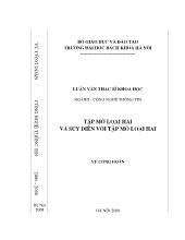 Luận văn Tập mờ loại hai và suy diễn với tập mờ loại hai