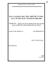 Đề tài Nghiên cứu chế tạo chất tẩy rửa để xử lý cặn dầu trong các thiết bị tồn chứa và phương tiện vận chuyển