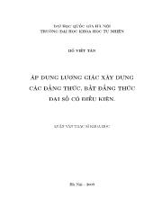 Luận văn Áp dụng lượng giác xây dựng các đẳng thức, bất đẳng thức đại số có điều kiện