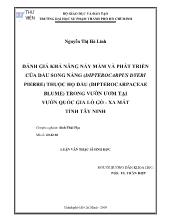 Luận văn Đánh giá khả năng nảy mầm và phát triển của dầu song nàng (dipterocarpus dyeri pierre) thuộc họ dầu (dipterocarpaceae blume) trong vườn ươm tại vườn quốc gia Lò Gò - Xa Mát tỉnh Tây Ninh