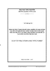 Luận văn Đánh giá thực trạng đàn bò vàng, nghiên cứu ảnh hưởng của việc sử dụng bò đực giống 7/8 máu sind và bổ sung thức ăn tinh tới tỷ lệ sống, sinh trưởng của đàn bê lai tại huyện Chợ Đồn tỉnh Bắc Kạn