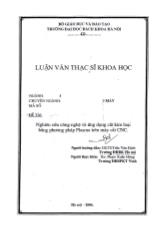 Luận văn Nghiên cứu công nghệ và ứng dụng cắt kim loại bằng phương pháp Plasma trên máy cắt CNC