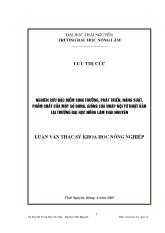 Luận văn Nghiên cứu đặc điểm sinh trưởng, phát triển, Năng suất, phẩm chất của một số dòng, giống lúa nhập nội từ Nhật Bản tại trường đại học nông lâm Thái Nguyên