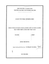 Luận văn Phân vùng sử dụng năng lượng gió và năng lượng mặt trời trên lãnh thổ Việt Nam