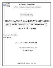 Luận văn Thực trạng và giải pháp về điều kiện sinh thái trong các trường học ở thị xã Tây Ninh