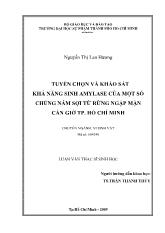 Luận văn Tuyển chọn và khảo sát khả năng sinh amylase của một số chủng nấm sợi từ rừng ngập mặn Cần Giờ thành phố Hồ Chí Minh