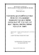 Luận văn Vận dụng quan điểm dạy học tích cực của robert marzano vào quá trình giảng dạy về 