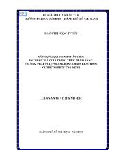 Luận văn Xây dựng qui trình phát hiện escherichia coli trong thực phẩm bằng phương pháp pcr (polymerase chain reaction) và thử nghiệm ứng dụng