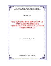 Luận án Xây dựng mô hình đồng quản lý tài nguyên môi trường tại khu bảo tồn biển cù lao chàm tỉnh Quảng Nam
