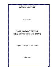 Luận văn Một số đặc trưng của đồng cấu mở rộng