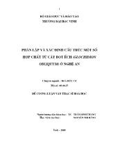Luận văn Phân lập và xác định cấu trúc một số hợp chất từ cây bọt ếch (Glodidion obliquum) ở Nghệ An
