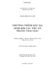 Luận văn Phương trình bậc ba sinh bởi các yếu tố trong tam giác