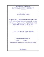 Luận văn Thành phần thiên địch của rệp muội hại ngô; đặc điểm sinh học, sinh thái của bọ rùa scymnus hoffmanni weise vụ đông 2009 và xuân 2010 tại Gia Lâm, Hà Nội