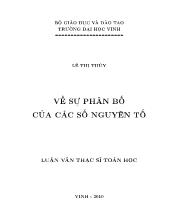 Luận văn Về sự phân bố của các số nguyên tố