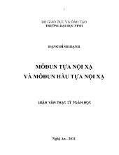 Đề tài Môđun tựa nội xạ và môđun hầu tựa nội xạ