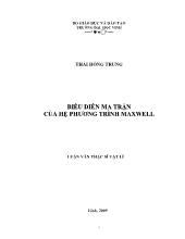 Luận văn Biểu diễn ma trận của hệ phương trình Maxwell