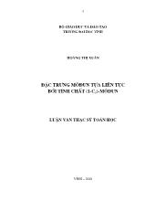 Luận văn Đặc trưng môđun tựa liên tục bởi tính chất (1-C1) - môđun