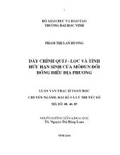 Luận văn Dãy chính qui I-Lọc và tính hữu hạn sinh của môđun đối đồng điều địa phương