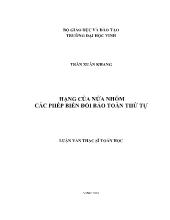 Luận văn Hạng của nửa nhóm các phép biến đổi bảo toàn thứ tự