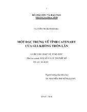 Luận văn Một đặc trưng về tính Catenary của giá không trộn lẫn