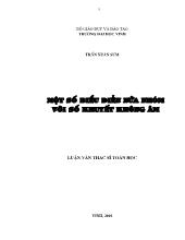 Luận văn Một số biểu diễn nửa nhóm với số khuyết không âm