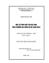 Luận văn Một số tính chất của độ cong theo phương hai chiều và độ cong Ricci