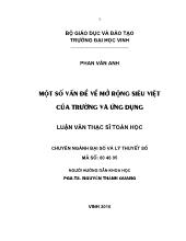 Luận văn Một số vấn đề về mở rộng siêu việt của trường và ứng dụng
