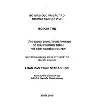Luận văn Ứng dụng dạng toàn phương để giải phương trình vô định nghiệm nguyên