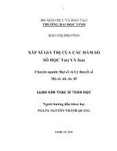 Luận văn Xấp xỉ giá trị của các hàm số số học T(n) và S(n)