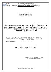 Luận văn Áp dụng egsnrc trong việc tính phân bố liều quanh nguồn phóng xạ dùng trong xạ trị áp sát