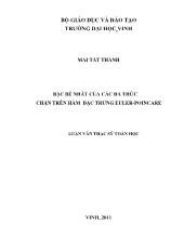 Luận văn Bậc bé nhất của các đa thức chặn trên hàm đặc trưng EULER - POINCARE