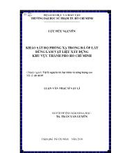 Luận văn Khảo sát độ phóng xạ trong đá ốp lát dùng làm vật liệu xây dựng khu vực thành phố Hồ Chí Minh
